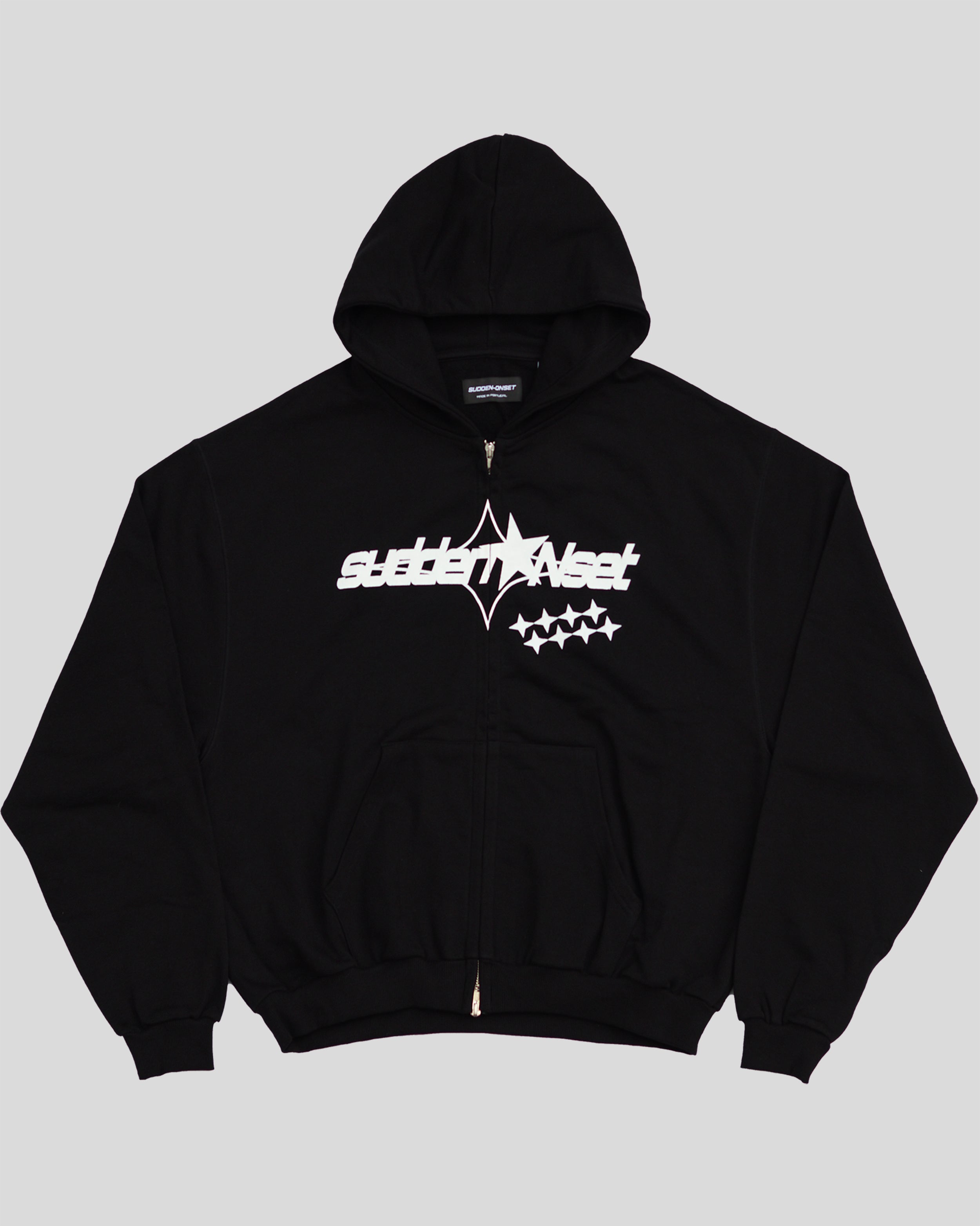 Sudadera con Cremallera Negra Boxy RAW