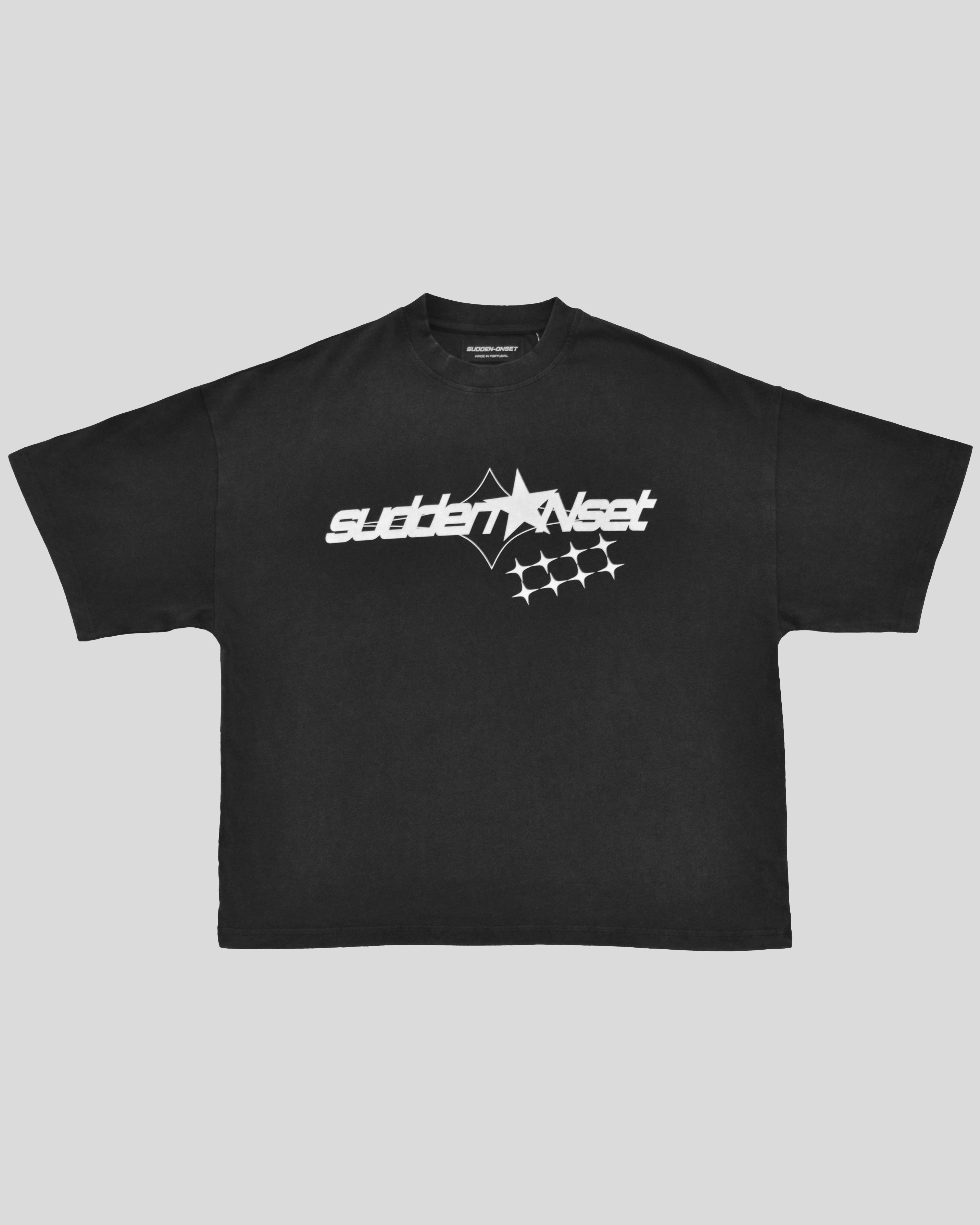 Camiseta Negra Vintage Boxy Étoiles